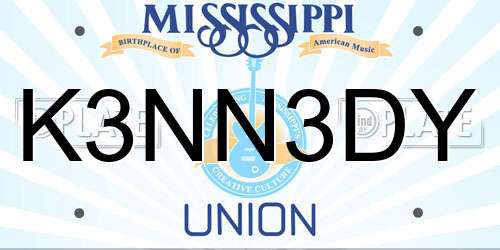 K3NN3DY Mississippi License Plate