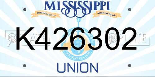 K426302 Mississippi License Plate
