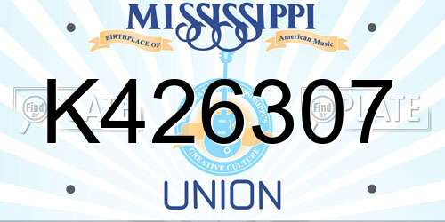 K426307 Mississippi License Plate