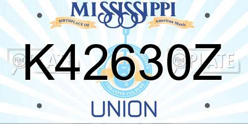 K42630Z Mississippi License Plate