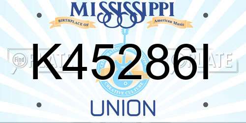 K45286I Mississippi License Plate