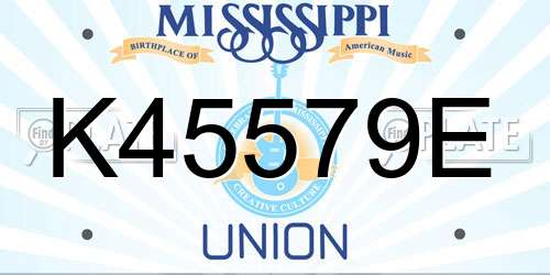 K45579E Mississippi License Plate