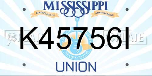 K45756I Mississippi License Plate