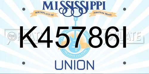 K45786I Mississippi License Plate