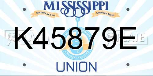 K45879E Mississippi License Plate
