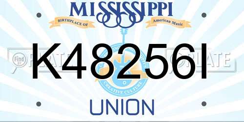 K48256I Mississippi License Plate
