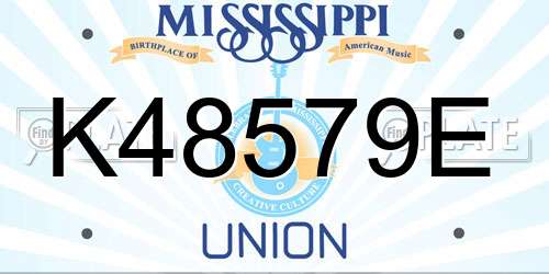 K48579E Mississippi License Plate