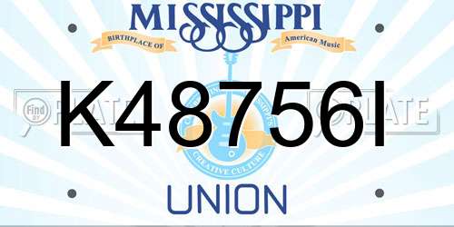 K48756I Mississippi License Plate