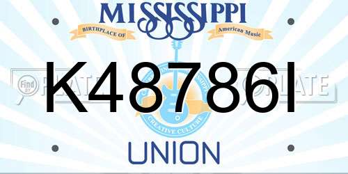 K48786I Mississippi License Plate