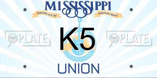 K5 Mississippi License Plate