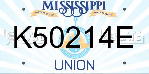 K50214E Mississippi License Plate