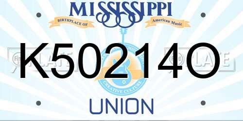 K50214O Mississippi License Plate