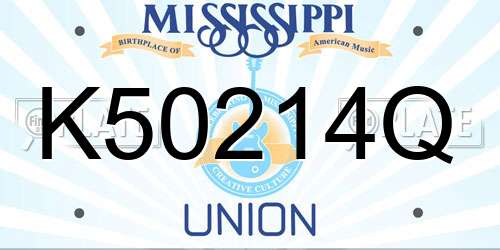 K50214Q Mississippi License Plate