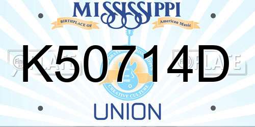 K50714D Mississippi License Plate