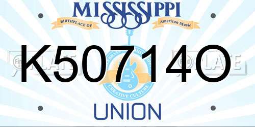 K50714O Mississippi License Plate