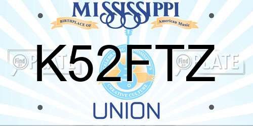 K52FTZ Mississippi License Plate
