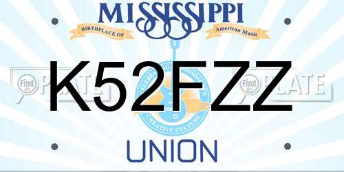 K52FZZ Mississippi License Plate