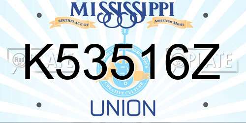K53516Z Mississippi License Plate