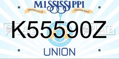 K55590Z Mississippi License Plate