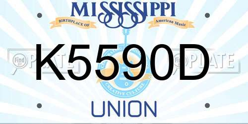 K5590D Mississippi License Plate
