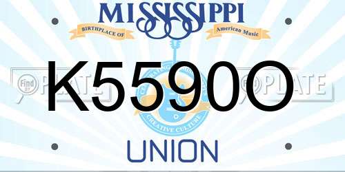K5590O Mississippi License Plate