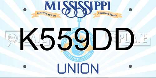 K559DD Mississippi License Plate