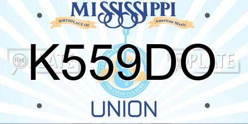 K559DO Mississippi License Plate