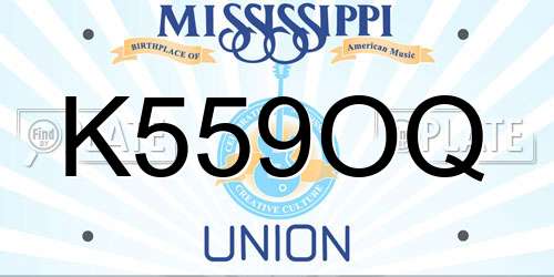 K559OQ Mississippi License Plate