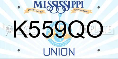 K559QO Mississippi License Plate