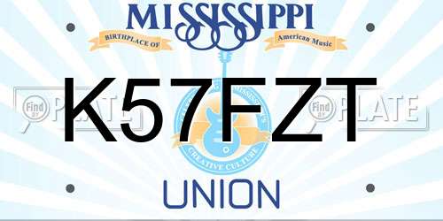 K57FZT Mississippi License Plate