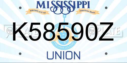 K58590Z Mississippi License Plate