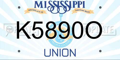 K5890O Mississippi License Plate
