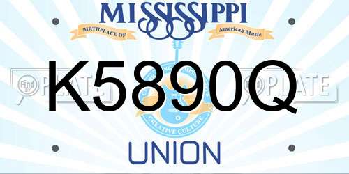 K5890Q Mississippi License Plate