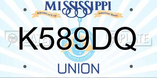K589DQ Mississippi License Plate