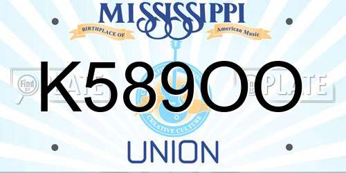K589OO Mississippi License Plate