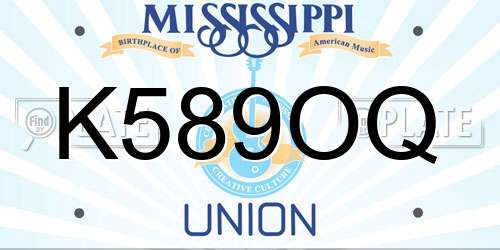 K589OQ Mississippi License Plate