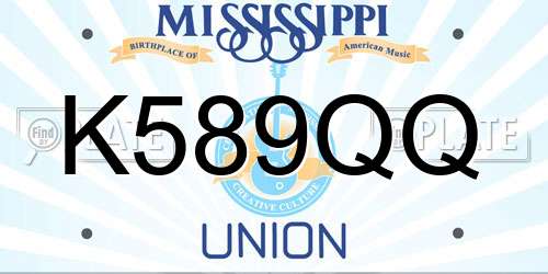 K589QQ Mississippi License Plate