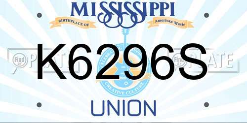 K6296S Mississippi License Plate