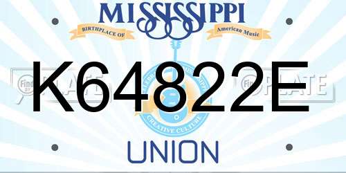 K64822E Mississippi License Plate