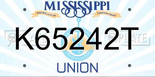 K65242T Mississippi License Plate