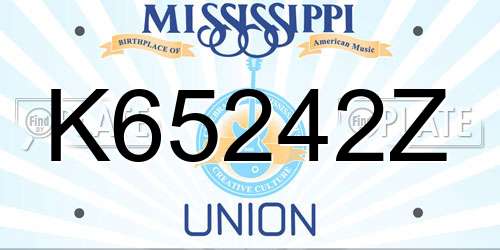 K65242Z Mississippi License Plate