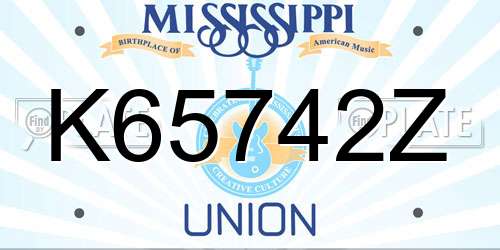 K65742Z Mississippi License Plate