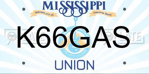 K66GAS Mississippi License Plate