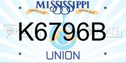 K6796B Mississippi License Plate