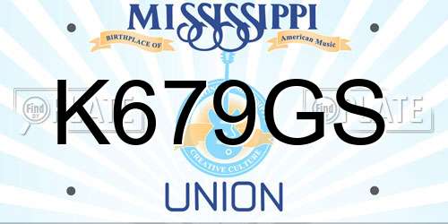 K679GS Mississippi License Plate