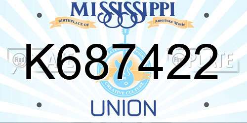 K687422 Mississippi License Plate