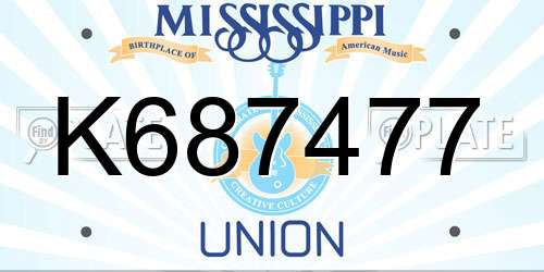 K687477 Mississippi License Plate