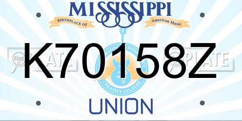K70158Z Mississippi License Plate