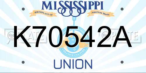 K70542A Mississippi License Plate