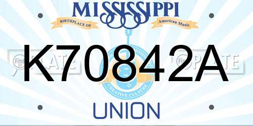 K70842A Mississippi License Plate